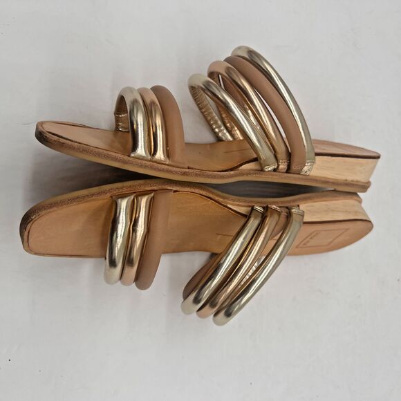 Dolce Vita Women Open Toe Metallic Strappy Slide Sandals Flat Slippers Size 6.5 - Picture 6 of 16